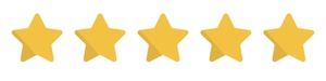 Five gold stars for ratings and reviews